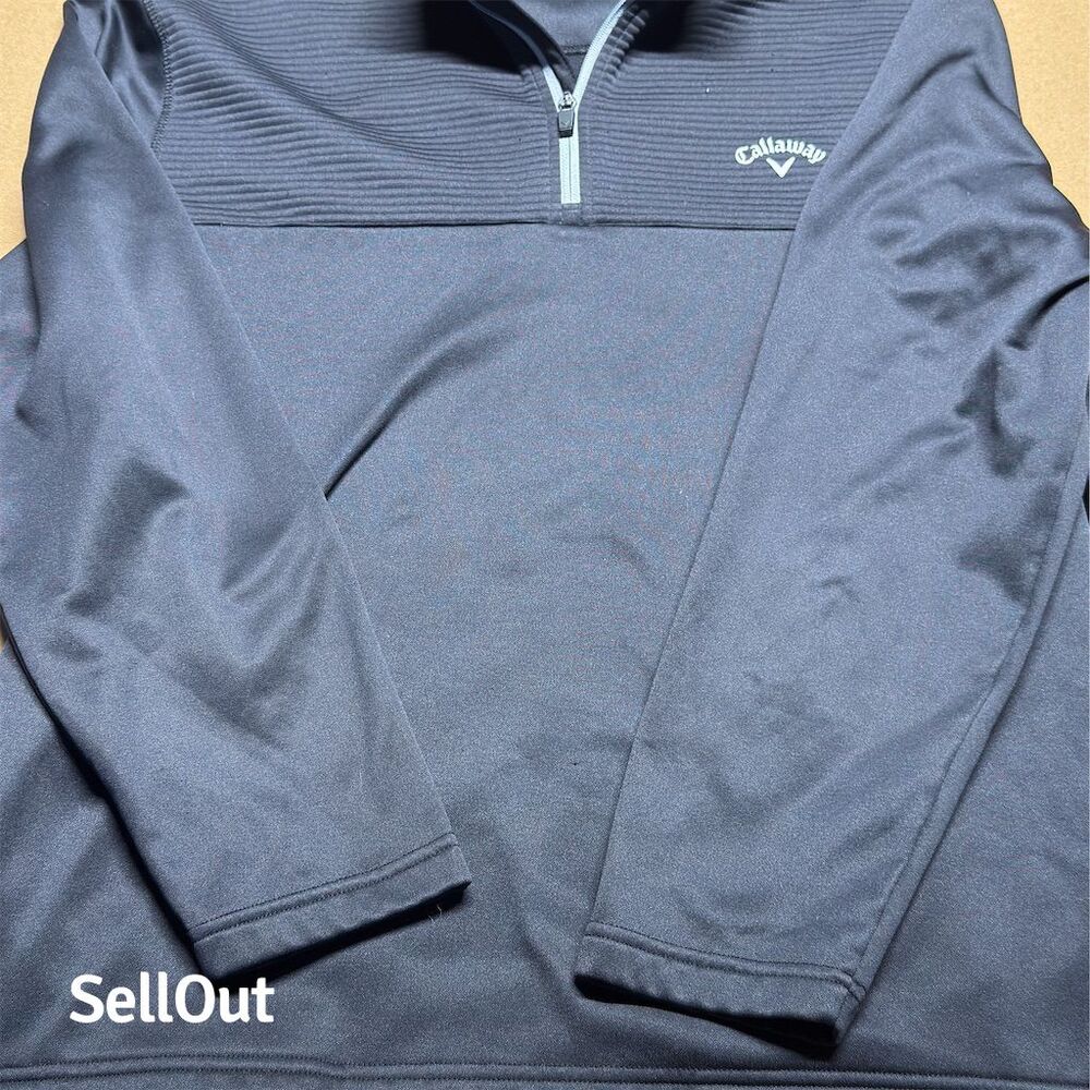 Callaway Men's XL Black 1/4 Zip Golf Pullover Mock Neck Long Sleeve